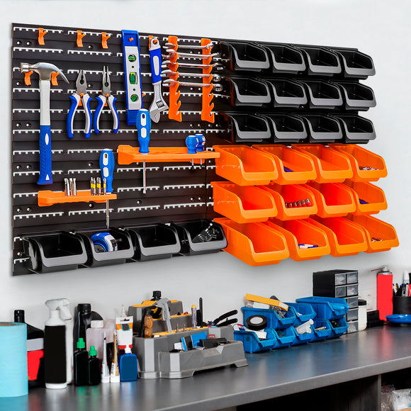 44-Piece Wall Mounted Garage Storage Organizer Rack