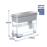 Ultramax Water Filter Dispenser, 18 Cup - Gray
